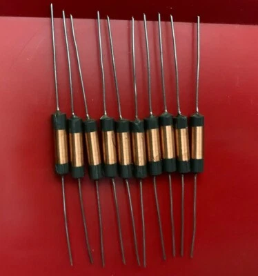 10x 4632 J.W MILLER INDUCTOR 100UH 400MA 5% 3 OHM AXIAL 7.4 x 22.22mm - Image 1 of 4