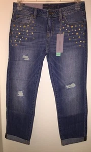 JENNIFER LOPEZ Women's "CHELSEA" Studded Boyfriend Denim Jeans Size 2 NWT - Picture 1 of 12