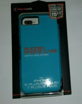 Blackweb Rugged Phone Case with Rotating Holster For iPhone 6 Plus 6s+ 7 PL 8 PL - Image 1 of 4