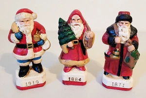 Vintage Memories of Santa Collection 1871, 1884 and 1919 Porcelain Figurines 5" - Picture 1 of 4