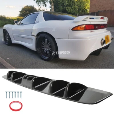 Difusor trasero brillante 7 aletas parachoques alerón divisor labio para Mitsubishi 3000GT GTO Foto 1 de 4