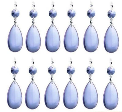 20Pcs Tear Drop Crystal Prisms Glass Lamp Chandelier Lighting Pendant Part - Image 1 of 4
