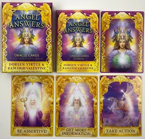 Angel Answers Oracle Cards 44 Card Deck and Guidebook by D Virtue & R Valentine - Picture 1 of 5