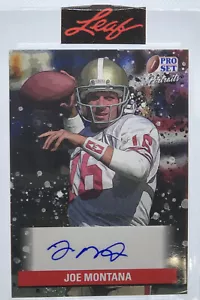 💥2021 JOE MONTANA AUTO LEAF PRO SET LE💥ENCASED PORTRAITS ON CARD💥49ERS💥HOF🔥 - Picture 1 of 2