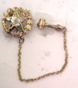 NOS New Antique 10k Yellow Gold Mini MASONIC Mason Enamel Pin w/ Hammer #N905 - Picture 1 of 5