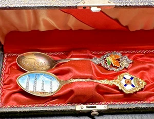 SELTENER MARCONI KABELLOSER LÖFFEL, VINTAGE HALIFAX STERLING LÖFFEL IN LEDERBOX E886 - Bild 1 von 24