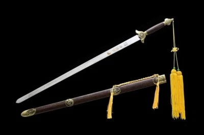 40"Training Chinese Tai Chi Sword Sign Stainless Steel Blade Flexible Wushu Jian - Image 1 of 4