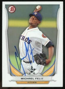 2014 Bowman MICHAEL FELIZ Signed Card ASTROS auto rc a's red sox autograph