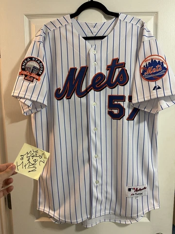 2008 Majestic New York Mets home Johan Santana jersey sz 48 Authentic knit shea Cover