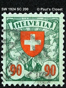 SW 1924 SC 200 GREEN SURF. & RED UNG PERF 11½ VERY FINE - Picture 1 of 2