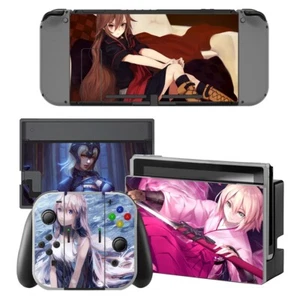 Cute Pink Anime Girls Nintendo Switch Decal Skin Sticker Wrap Cover Protector - Picture 1 of 1