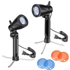 Neewer 2-Pack Photo Studio Table Top Continuous Led Lights with Gel Filters