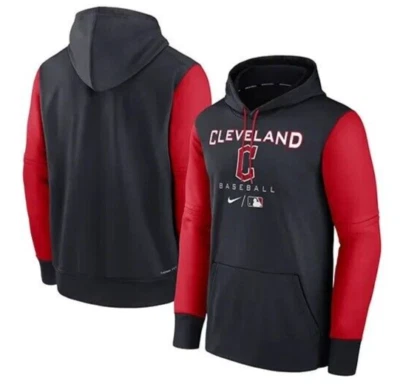 CLEVELAND GUARDIANS NIKE HOODIE ON FIELD MLB MEN PE PLAYER EDITION M MED RARE - Image 1 of 4