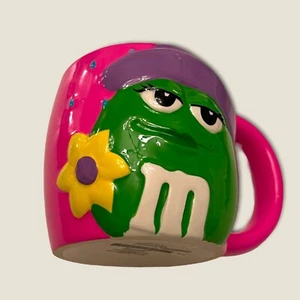 Galerie M&M Girl Hot Pink & Green Oversized Ceramic Coffee Mug Unused - Picture 1 of 7