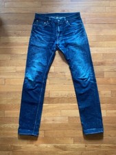Pure Blue Japan XX-013 Slim Tapered Jeans Blue In Green Exclusive Size 35