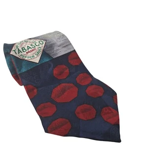 Tabasco Hot Pepper Sauce Logo Multicolor Novelty 100% Silk Necktie - Picture 1 of 8