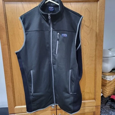 BILLS KHAKIS MENS BLACK SPORT CASUAL VEST W POCKETS & GRAY TRIM FULL ZIP SZ XL - Image 1 of 4