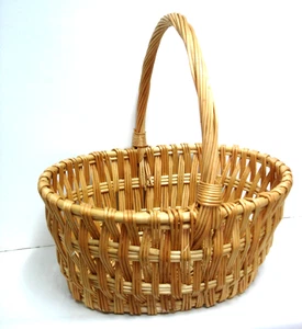 Ovaler geflochtener Korb aus Weidengeflecht mit Griff + 2 Gratis Geschenke mit Verkauf - Bild 1 von 8