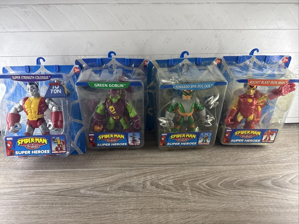 (4) Nuevo 2005 Spider-Man & Friends Doc Ock Iron Man Duende Verde Coloso Toy Biz Foto 1 de 4