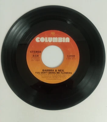 Barbra Streisand & Neil Diamond - You Don't Bring Me Flowers 45 rpm Record - Image 1 of 4