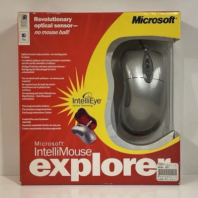 Mouse de tecnología óptica Microsoft Intellimouse Explorer 2000 de colección - ABIERTO Foto 1 de 4