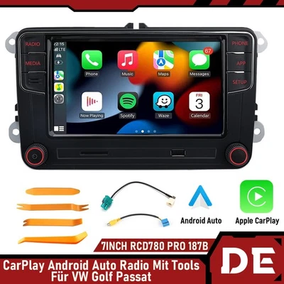 7INCH RCD780 PRO Android Auto Carplay Radio Mit Tools Für VW Touran Sharan Golf - Bild 1 von 4