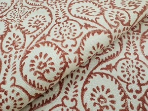 Baker Lifestyle Block Print Fabric- Pollen Trail / Rustic Red 2.60 yds PP50481.2 - Picture 1 of 3