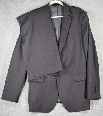 Terno Banana Republic 2 peças 46 longo 100% lã lapela entalhada cinza carvão - Imagem 1 de 4