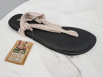 NUEVO TALLA 9 Sanuk Yoga Sling Tostado Natural Gladiador Tela Sandalias Festival Hippie Foto 1 de 4