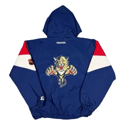 Vtg Rare NHL Florida Panthers Blue Starter Puffer Pull Over Jacket Mens L/XL - Image 1 of 4