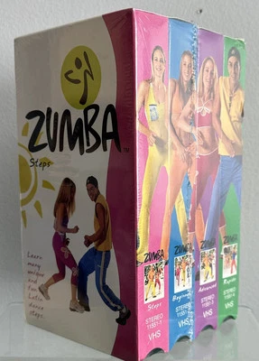 SEALED ZUMBA Fitness VHS Tapes Set Of 4 Steps Beginners Advanced Rapido Exercise - Image 1 of 4