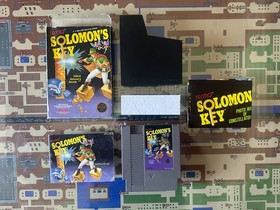 NES Nintendo Solomon's Key CIB sello redondo completo con p&oacute;ster manual probado Tecmo