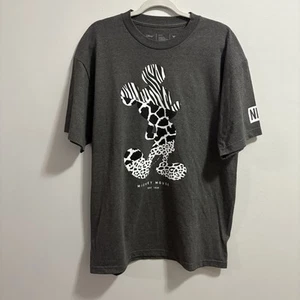 T-shirt Disney Neff Topolino taglia XL leopardata stampa zebrata contorno grigio - Foto 1 di 7