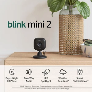 Blink Mini 2 (Newest Model) — Home Security & Pet Camera(S) with HD Video, Color - Picture 1 of 6