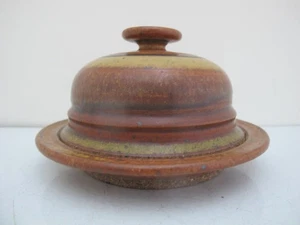 WALLY SCHWAB NW Studio Pottery STONEWARE Small Round Serving Dish with Domed Lid - Picture 1 of 9