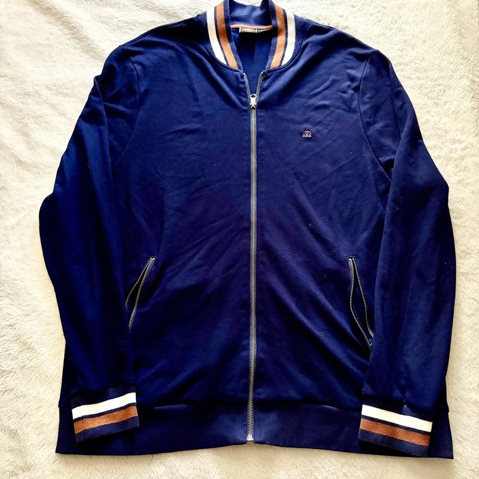 Chaqueta con Cremallera Marc London Para Hombre Extra Grande Azul Chaqueta de Pista Prendas de abrigo Foto 1 de 4