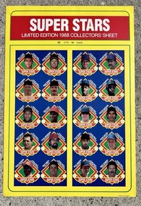 1988 Baseball Superstars Limited Edition Collectors Sheet 2173/3000 RARE ⚾️🔥 - Picture 1 of 2