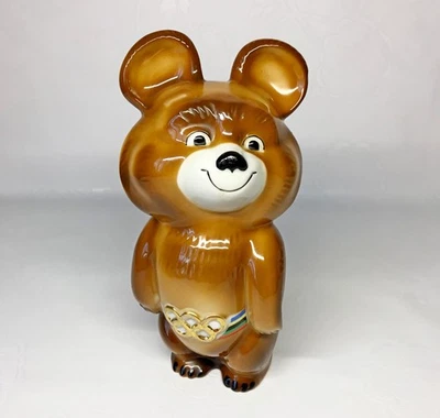 Oso Olímpico Soviético Misha Figura Porcelana URSS Juegos de Moscú 1980 Foto 1 de 4