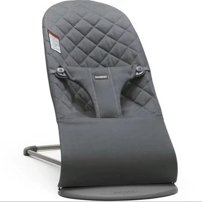 BabyBjorn Bouncer Bliss Woven Classic Quilt Anthracite Gray 0-2 Years Open Box - Image 1 of 4