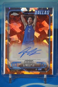2024-25 Topps Chrome Sapphire - Dereck Lively II AUTOGRAPH ORANGE SAPPHIRE /25 - Picture 1 of 2