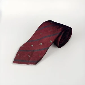 DE COLECCIÓN HECHO A MANO ABERCROMBIE & FITCH ROJO PREPPY BARCO 100% SEDA CORBATA PARA HOMBRE LEER - Imagen 1 de 8