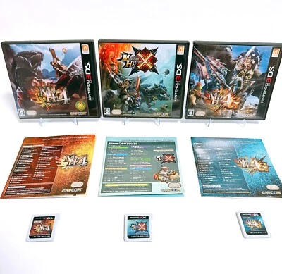 Set of 3 Monster Hunter 4 & 4G & X Nintendo 3DS Capcom Japanese Game In Stock - Image 1 of 4
