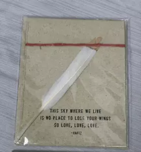 Sympathy Card, Feather with Gold Tip, 5.5" x 4.5" Card with Envelope - Picture 1 of 2
