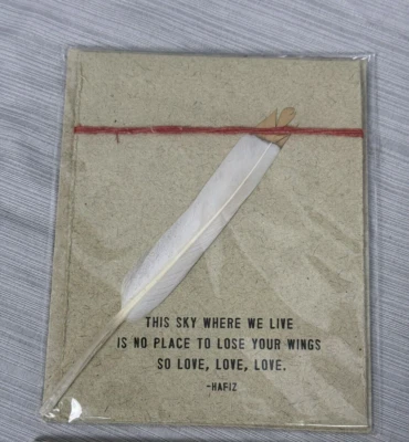 Sympathy Card, Feather with Gold Tip, 5.5" x 4.5" Card with Envelope - Image 1 of 2
