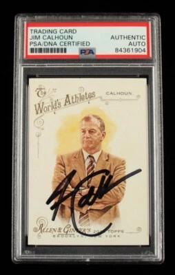 Jim Calhoun Signed 2014 Topps Allen and Ginter #259 (PSA Encapsulated) - A - Image 1 of 2