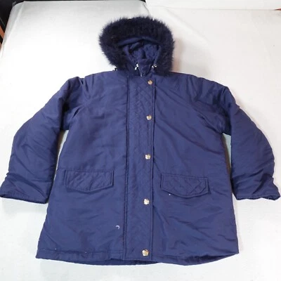 Chaqueta parka Woman Within Down grande azul burbuja acolchada exterior piel sintética Foto 1 de 4