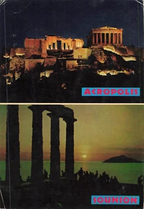 Postcard Greece 2 Views of Ancient Ruins Acropolis and Sounion - Picture 1 of 2