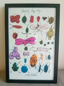 Happy Bug Day Print by Andy Warhol Framed & Ready To Hang 49x33 cm - Picture 1 of 4