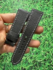 22mm/20mm Genuine Real GRAY Epsom CalfSkin Leather Padded Watch Strap Band - Picture 1 of 18