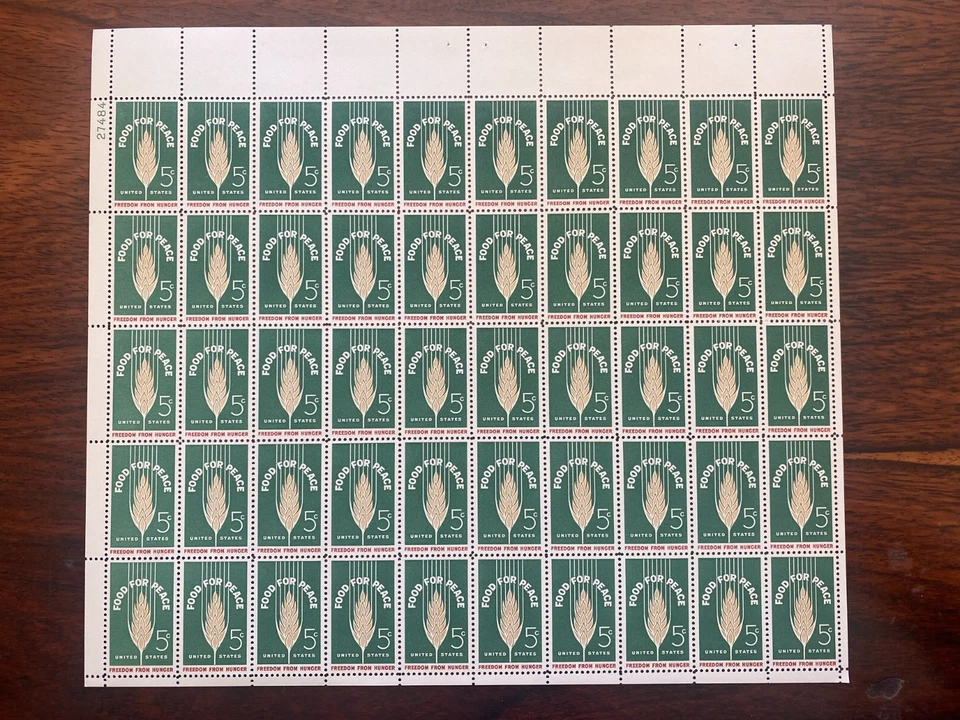 #1231,  5 cent,  FOOD FOR PEACE, 1963,  Sheet of 50,   NH-OG - Image 1 of 1